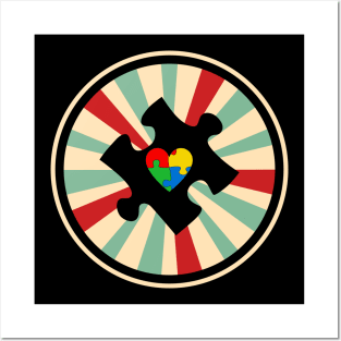 Puzzle Heart Autism Awareness Gift for Birthday, Mother's Day, Thanksgiving, Christmas Posters and Art